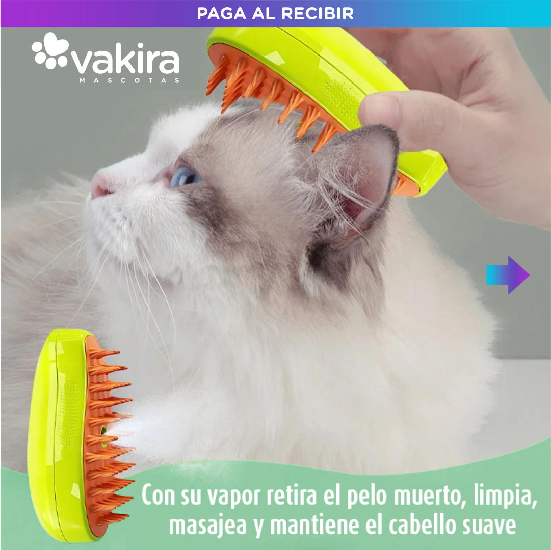 Cepillo de Vapor Para Mascotas 3 en 1